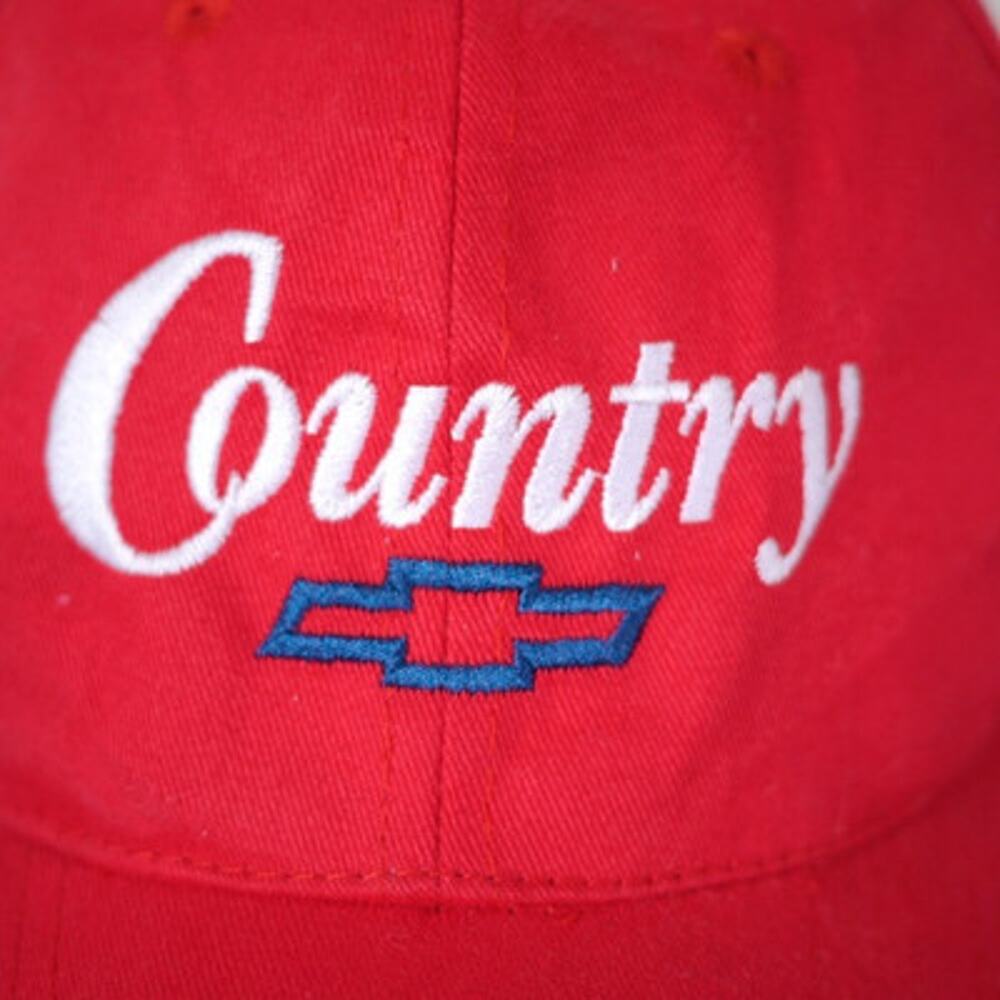Vintage Country CHEVY Chevrolet Baseball Cotton Trucker Cap RED Hat One Size